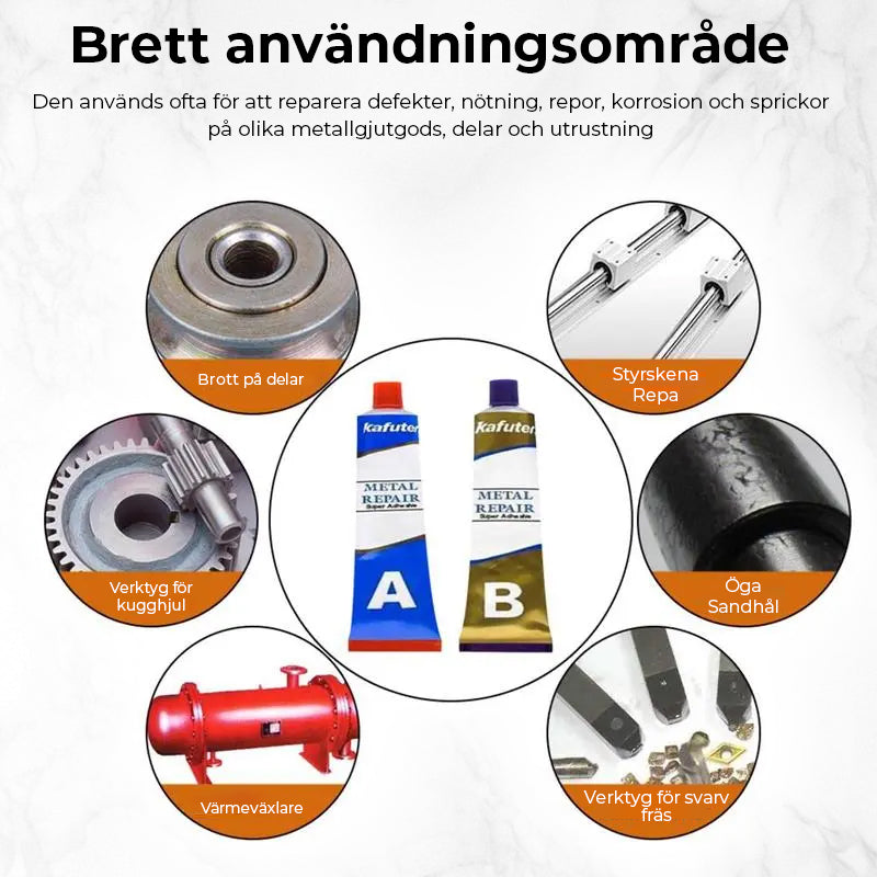 "Kraftigt metallreparationslim för DIY-projekt, visat i en tub, idealiskt för snabb och effektiv metallreparation."