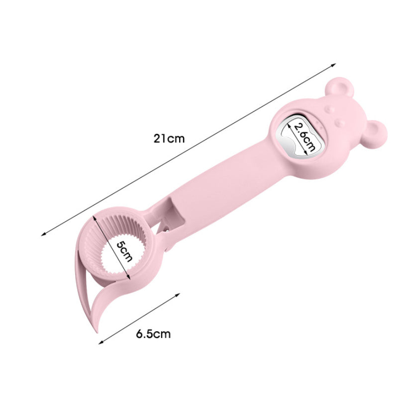 "Kreativ 4-i-1 multifunktions-flasköppnare i rostfritt stål, ergonomisk design, vit, blå, rosa, lila färger."