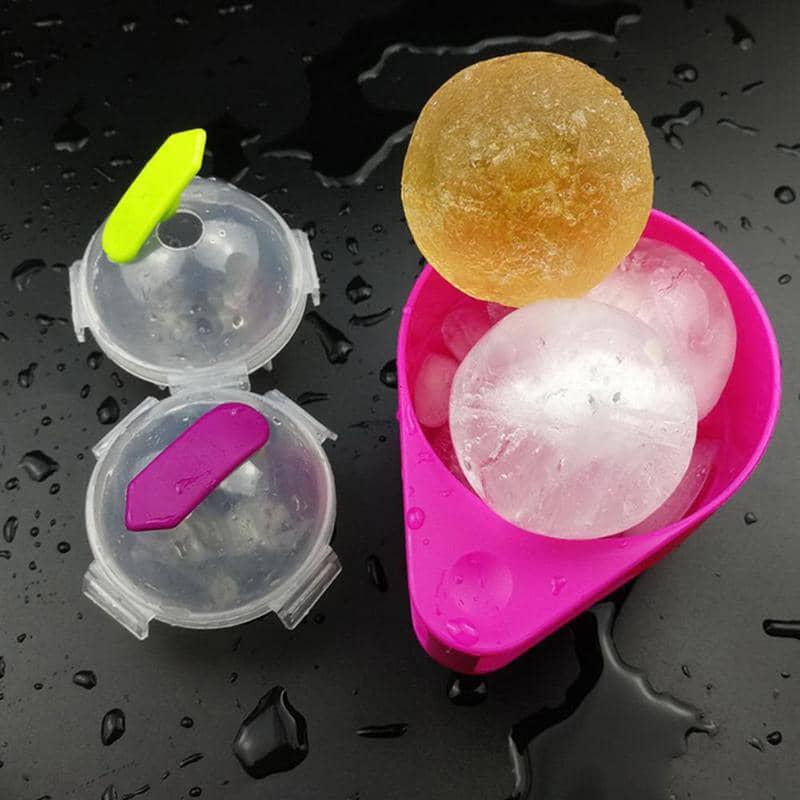 "Kreativ DIY sfärisk isform i BPA-fri silikon, ger stora, runda isbollar, perfekt för kök och dryckeskylning."