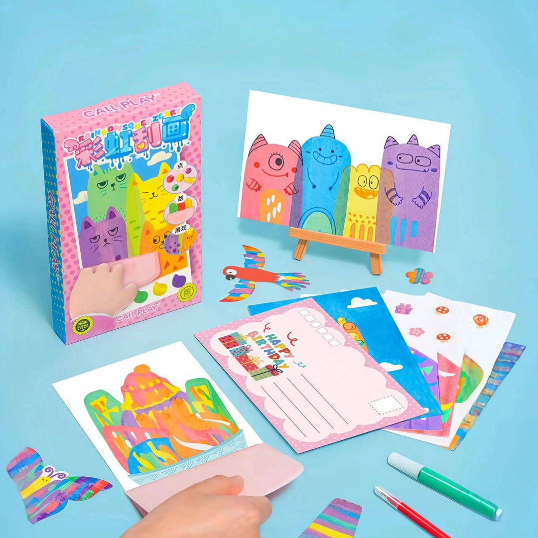 Pedagogiskt pysselkit för barn. Främjar finmotorik & kreativitet med skärmfri skapande lek.