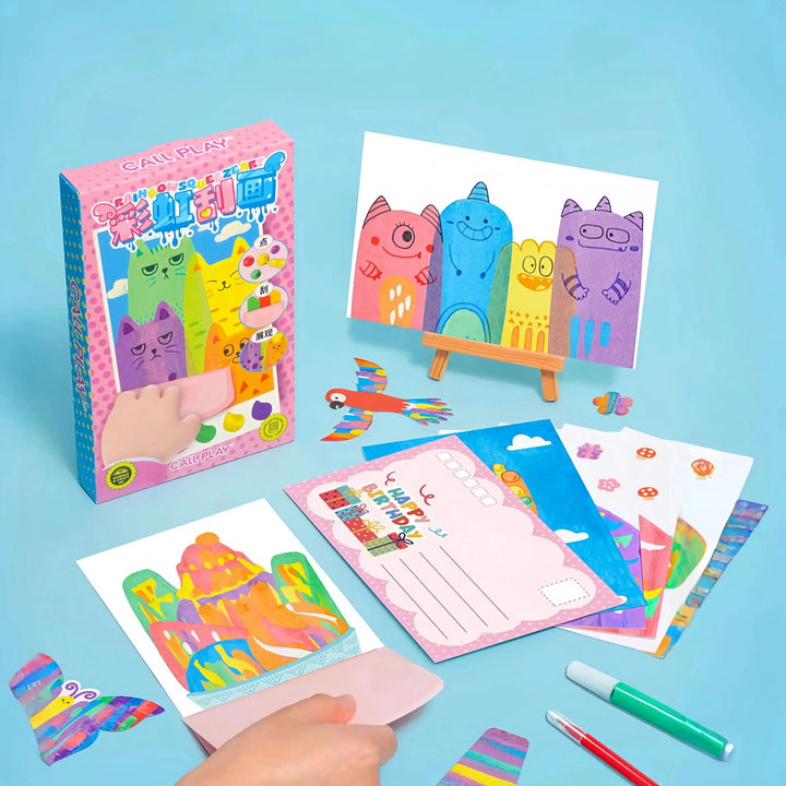 Pedagogiskt pysselkit för barn. Främjar finmotorik & kreativitet med skärmfri skapande lek.