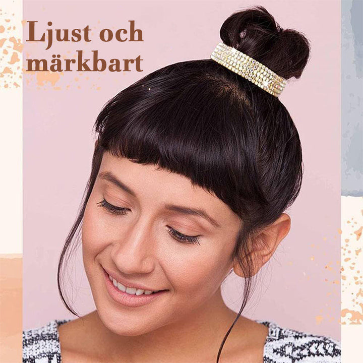 "Kvinnors elegant hårklämma med rhinestone pom pom, glänsande yta, silverfärgad, för alla hårtyper, perfekt accessoar."