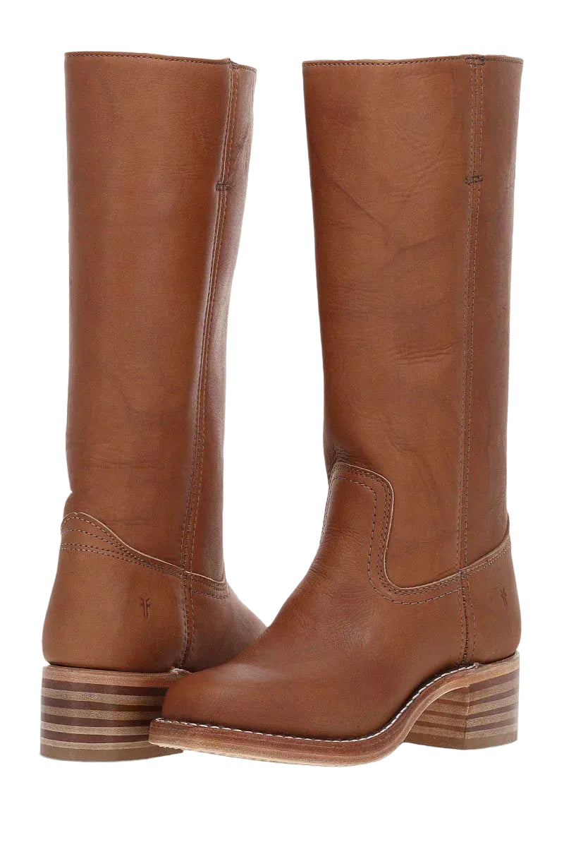 Kvinnors knähöga westernstövlar med robust blockklack, perfekta för countrystil och höstmode.