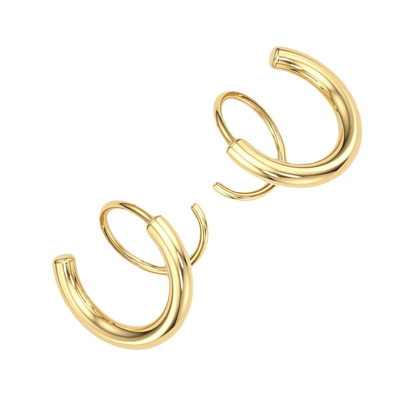 "Kvinnors kopparörhängen i spiralform med 14k guldplätering, elegant design för alla tillfällen."