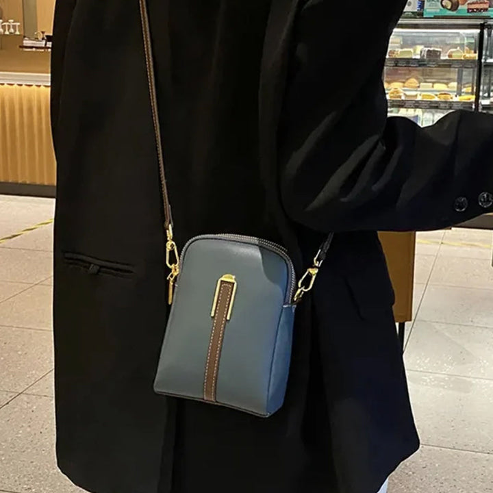 "Kvinnors kurirväska i PU läder med lychee-mönster, elegant design, multifunktionell axelrem, finns i flera färger."