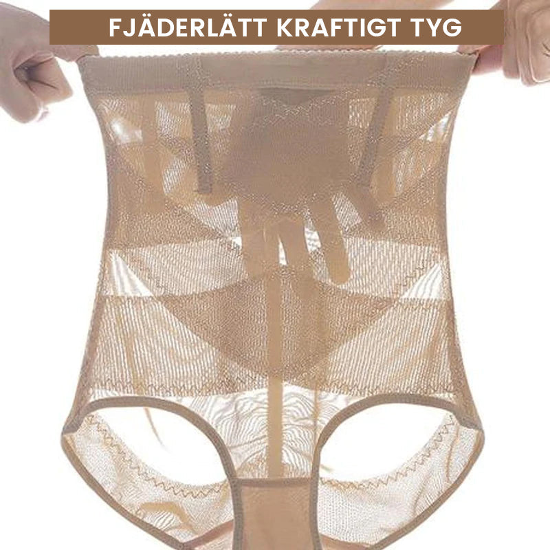"Kvinnors magkontroll höftlyft formdräkt shapewear, beige med hög midja, designad för att lyfta höfter och forma kurvor."