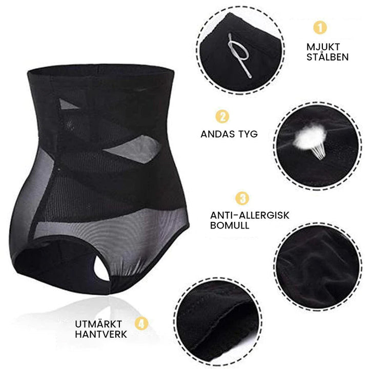 "Kvinnors magkontroll höftlyft formdräkt shapewear, beige med hög midja, designad för att lyfta höfter och forma kurvor."