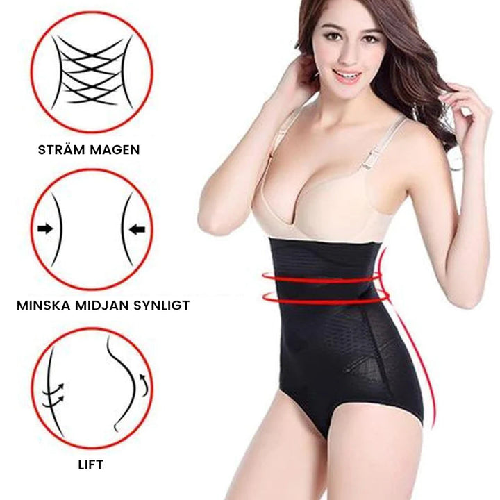 "Kvinnors magkontroll höftlyft formdräkt shapewear, beige med hög midja, designad för att lyfta höfter och forma kurvor."