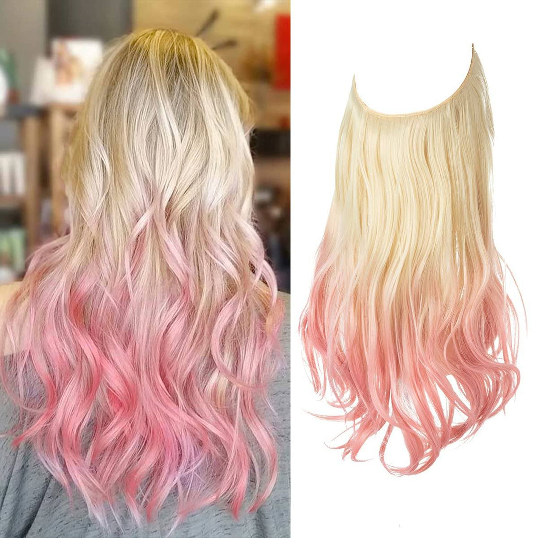 Vackra blonda osynliga hårextensions 40 cm. Ger naturlig fyllighet & längd för styling.