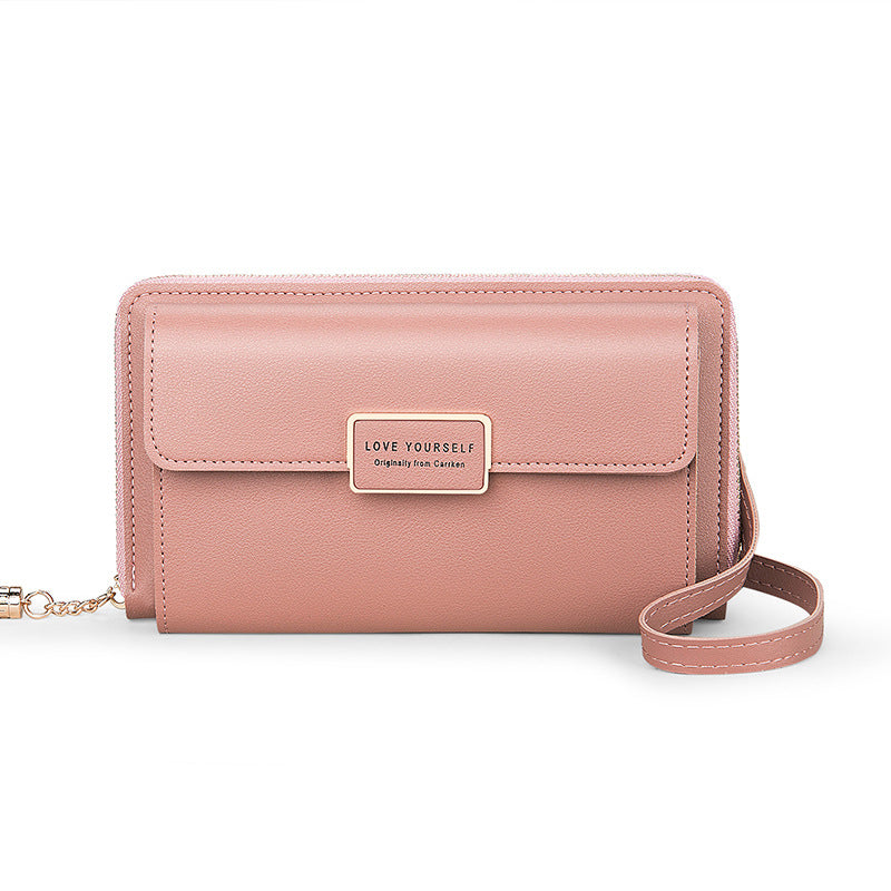 "Kvinnors quiltad crossbody-telefonväska i PU-läder, röd, med justerbara remmar och elegant mönster, perfekt för dagligt bruk