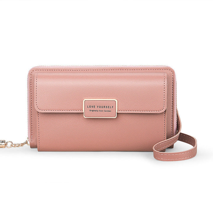 "Kvinnors quiltad crossbody-telefonväska i PU-läder, röd, med justerbara remmar och elegant mönster, perfekt för dagligt bruk