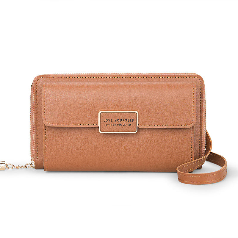 "Kvinnors quiltad crossbody-telefonväska i PU-läder, röd, med justerbara remmar och elegant mönster, perfekt för dagligt bruk