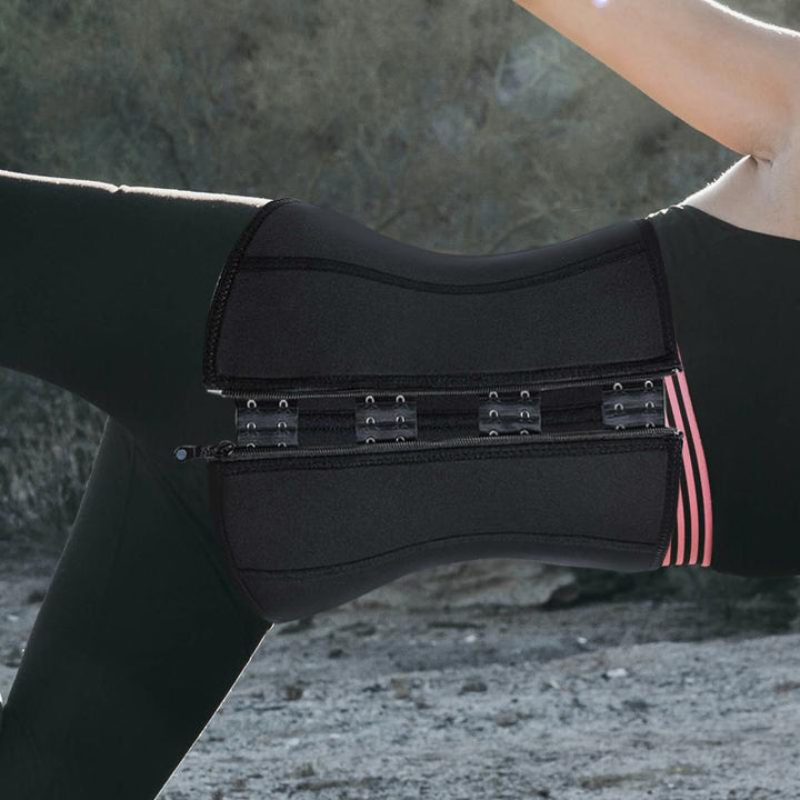 "Kvinnors shapewear träningsbälte för viktminskning i spandex, tillgänglig i blå, lila, svart, rosa, ger kompression."