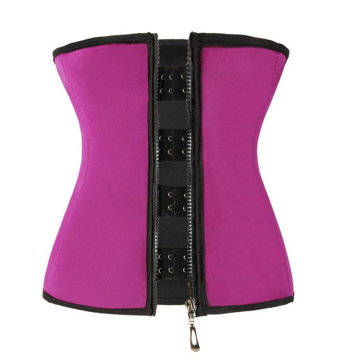 "Kvinnors shapewear träningsbälte för viktminskning i spandex, tillgänglig i blå, lila, svart, rosa, ger kompression."