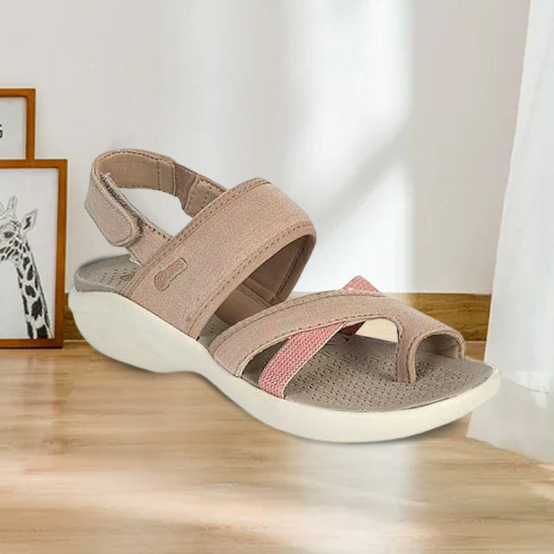"Kvinnors sportsandaler med fotvalvsstöd, justerbar design, minnesskumssula, beige, slingback-stil, strand- eller stadspromen