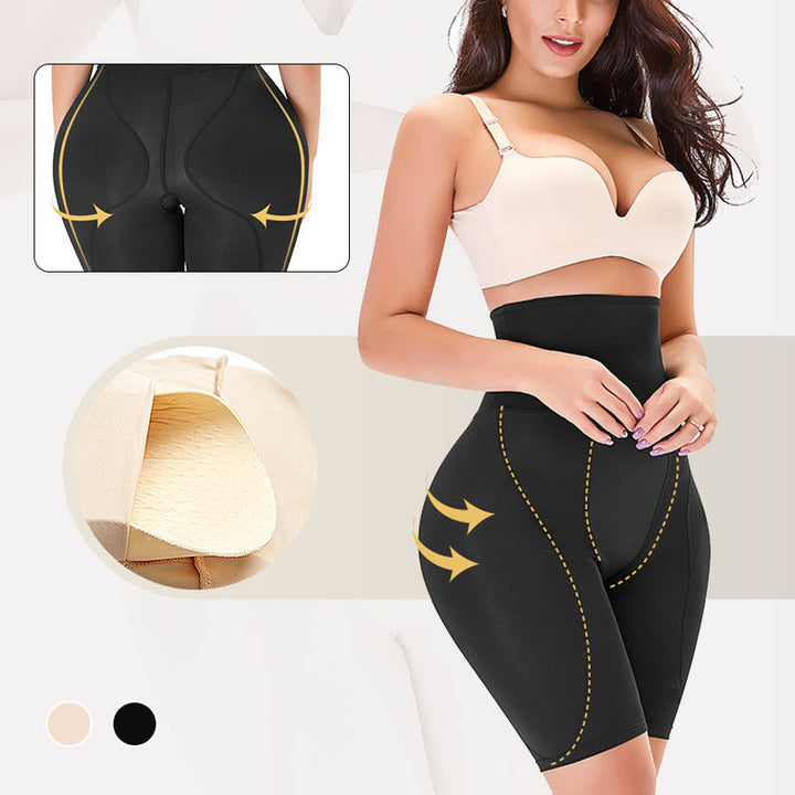 "Kvinnors svarta magformare byxor bakifrån, elegant design, polyester, formar och lyfter för kurvigare siluett."