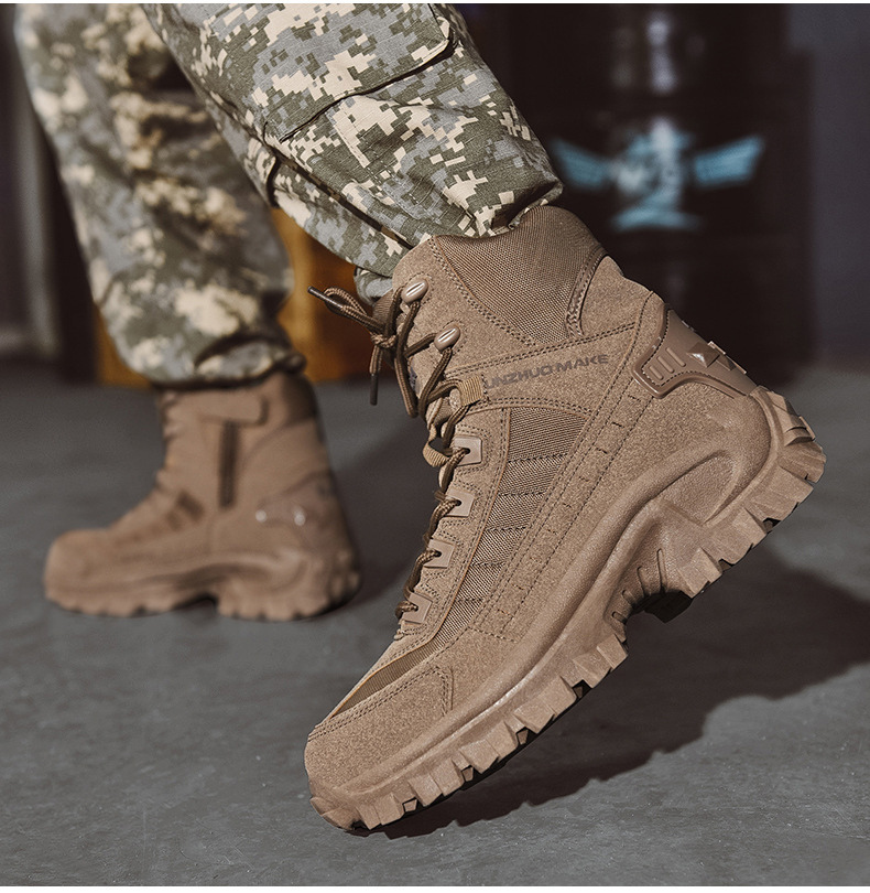 Kvinnors varma kängor i militärstil, sidovy med dragkedja, mode, svarta