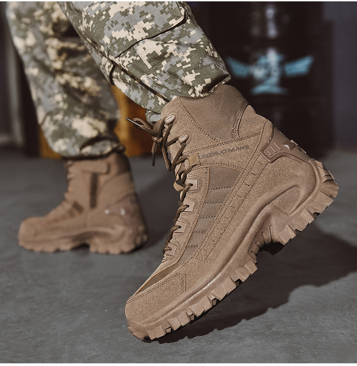 Kvinnors varma kängor i militärstil, sidovy med dragkedja, mode, svarta