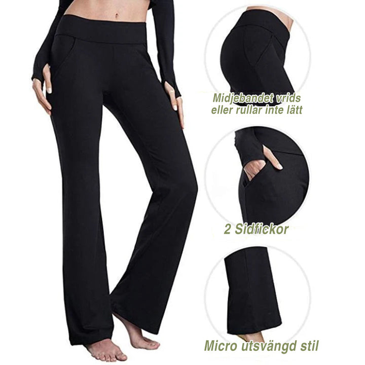 "Kvinnors yoga culottes, elegant design, satin-liknande stretch, smickrande passform för stil och komfort."