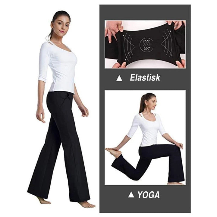 "Kvinnors yoga culottes, elegant design, satin-liknande stretch, smickrande passform för stil och komfort."