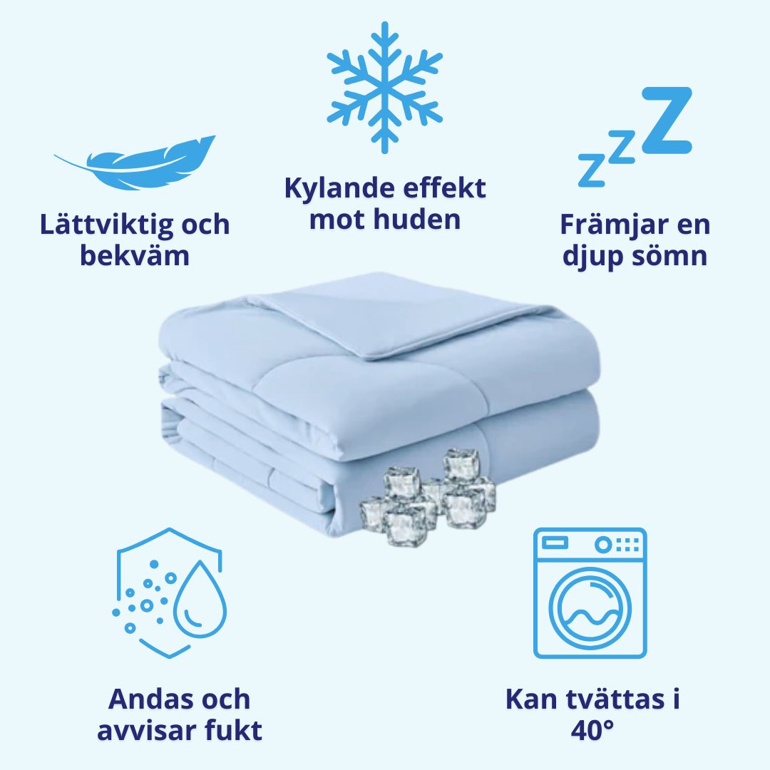 Lätt och svalt kyltäcke i resväv. Maskintvättbart hemtextil som ger skön sovkomfort under sommaren.