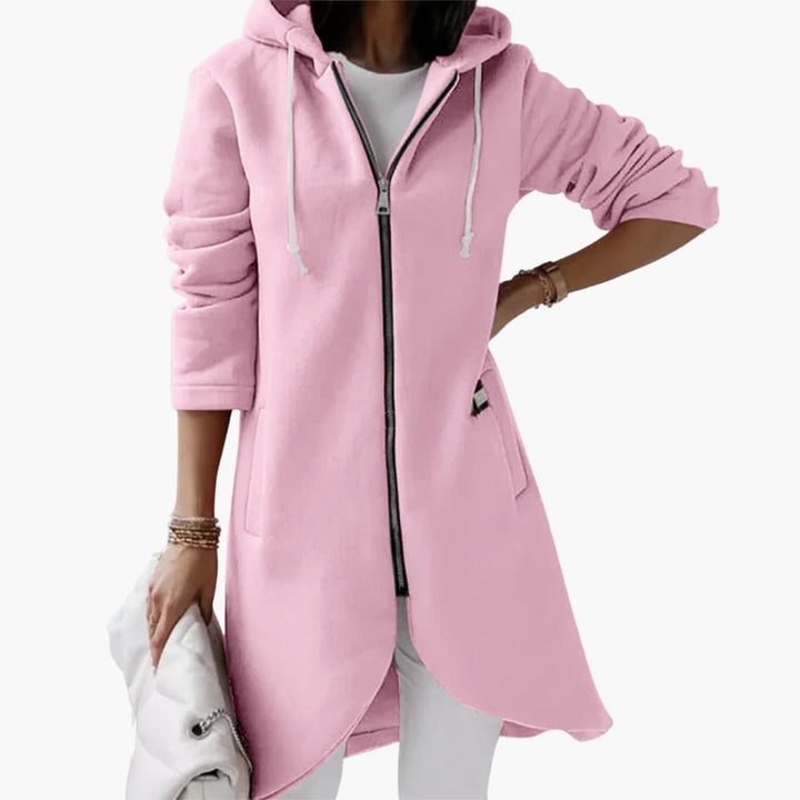 Strukturerad damluvtröja med dragkedja, långärmad för en casual och modern look. Idealisk damkläder.