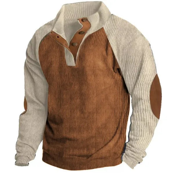 Klassisk herrtröja med ståkrage. Långärmad och ledig, ett måste i casual herrmode för våren/hösten.