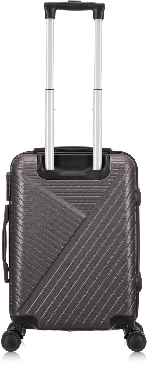 Vit resväska med 360-hjul för bekväm resa. Optimalt handbagage.