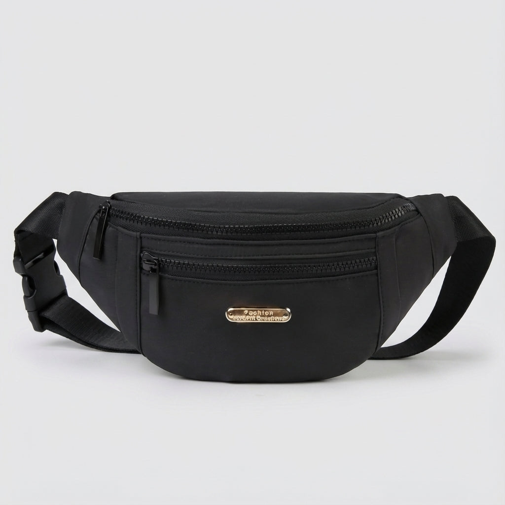 Stilren unisex nylonväska, idealisk som kompakt midjeväska eller crossbody för en organiserad vardag.
