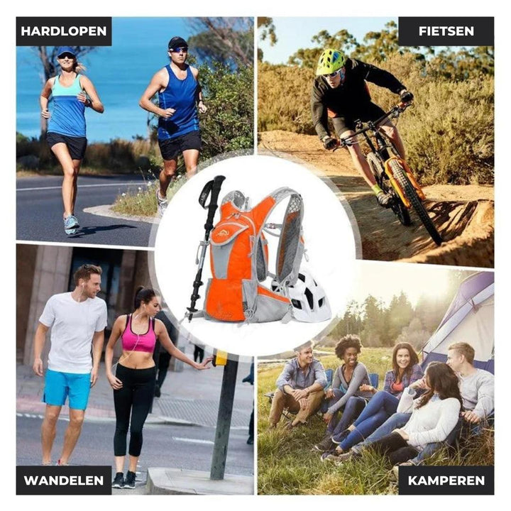 Ergonomisk vandringsryggsäck, lättvikt för cykel & äventyr. Unisex med ventilerad ryggpanel.