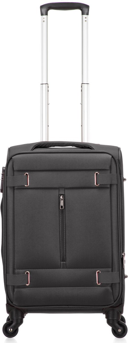 Smart kabinbagageväska med snurrhjul och TSA-lås, perfekt för effektiv packning.