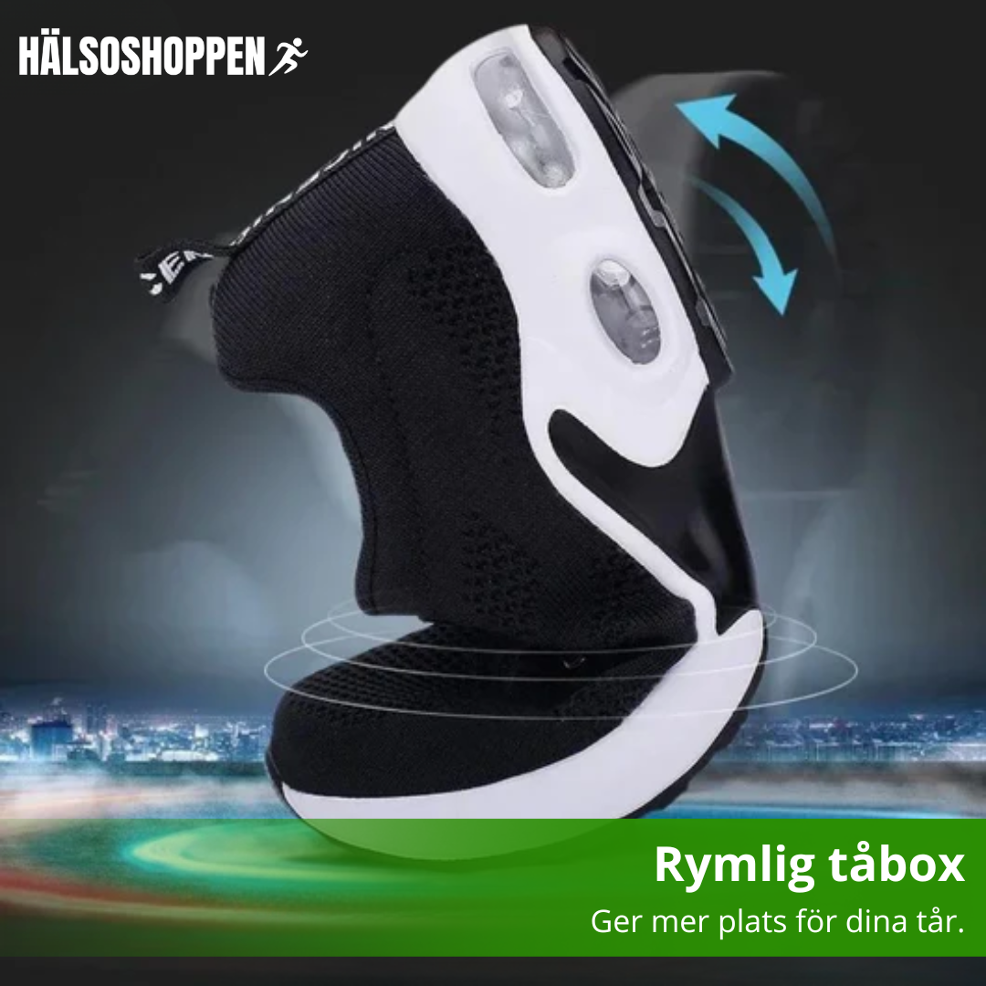 Vita damsneakers med andningsbart tyg. Perfekta lätta promenadskor för komfort under långa, aktiva dagar.