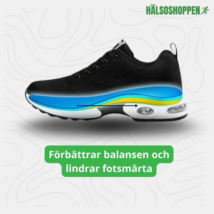 Unisex promenadskor. Stilrena vita lättviktssneakers med stötdämpning för en bekväm upplevelse vid varje steg.