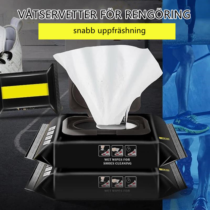 "La Fresh skovåtservetter för enkel rengöring av skor, vita och individuellt förpackade, praktiska att ta med."