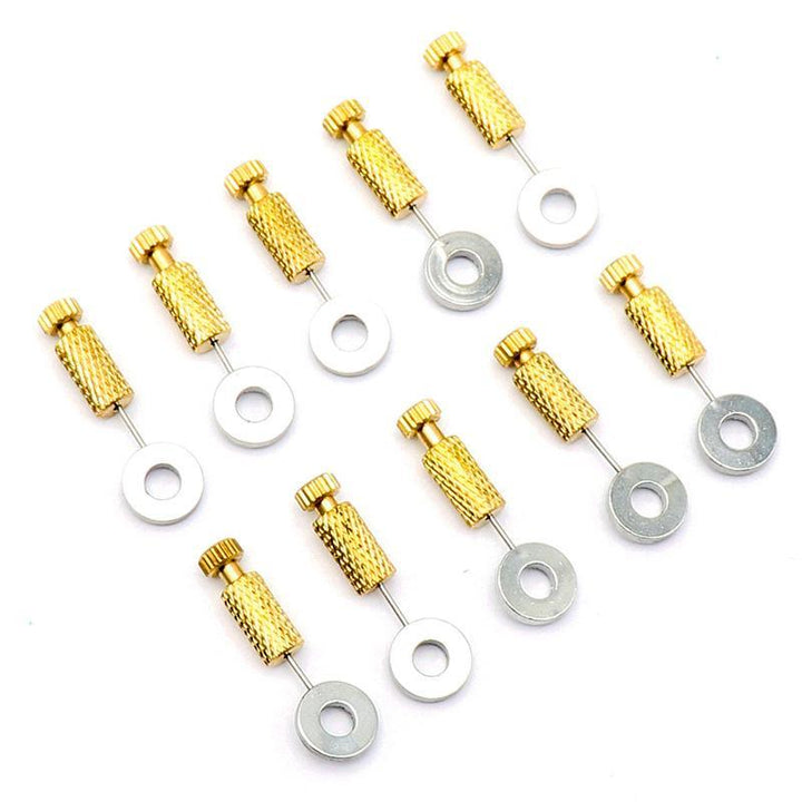 "Läderhantverksverktyg i mässing och stål för suturering, med skyddande design och enkel användning för läderbearbetning."