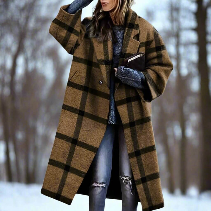 Lång Varm Ullkappa för Kvinnor | Milla Long Wool Coat i Förtrollande Färger