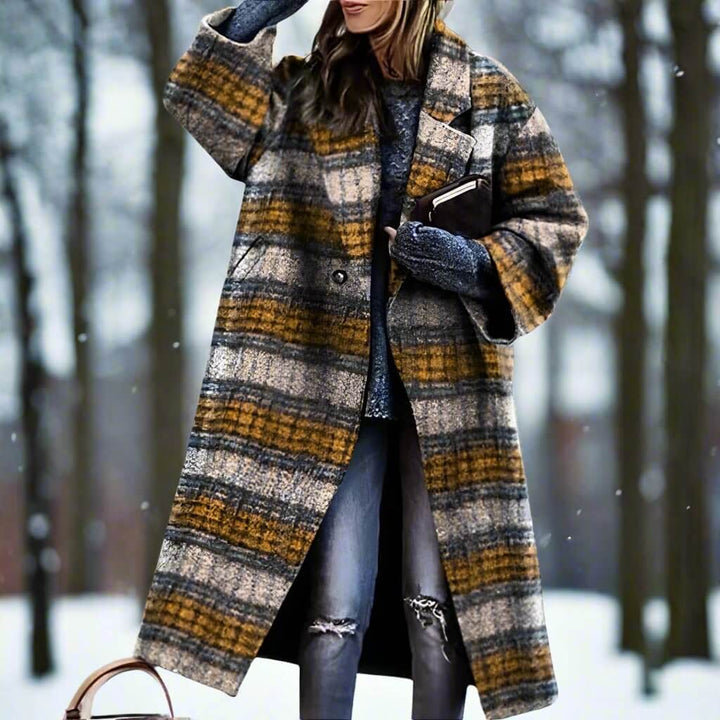 Lång Varm Ullkappa för Kvinnor | Milla Long Wool Coat i Förtrollande Färger