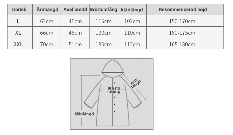 "Lång vattentät regnrock med huva för kvinnor i lila, elegant design, framifrån, polyester och TPU-material."