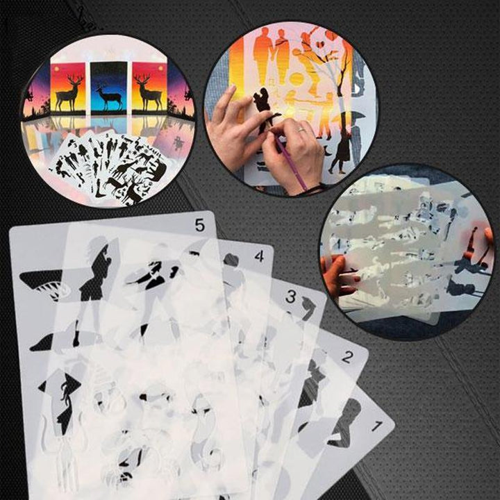 "Laserskurna stencilmallar 12 ark för kreativa projekt, eleganta och hållbara, idealiska för vuxna och barn."