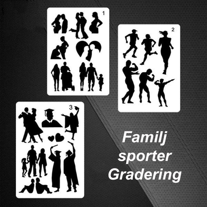 "Laserskurna stencilmallar 12 ark för kreativa projekt, eleganta och hållbara, idealiska för vuxna och barn."