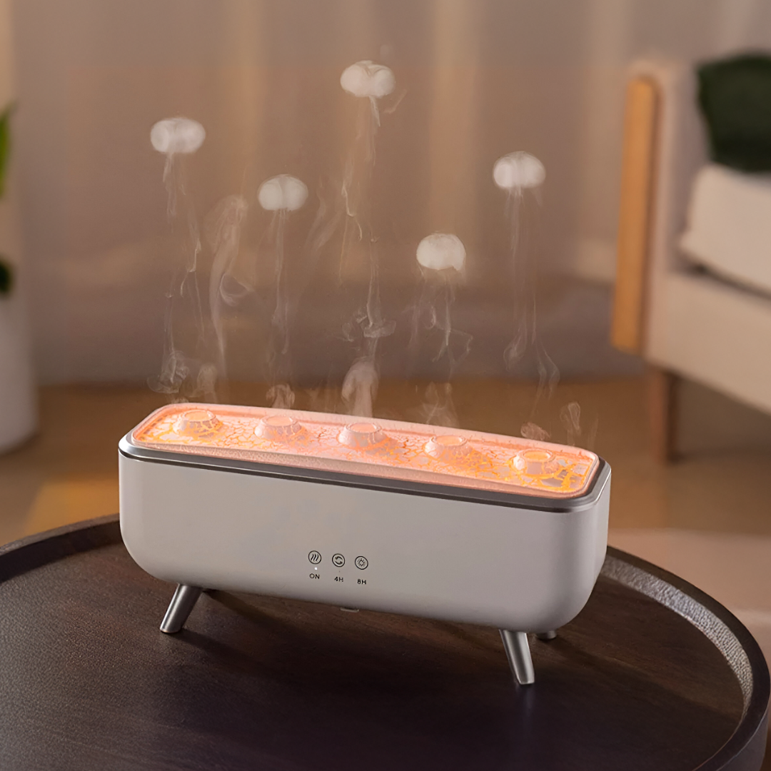 Elegant aromadiffuser med manet-effekt & LED-ljus. Perfekt doftspridare för lugnande aromaterapi och mysig stämning.