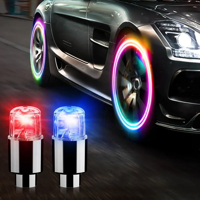 "LED däckljus för motorcykel, mångfärgat, med dubbelsensor, enkel installation, PVC hölje, natt synlighet."
