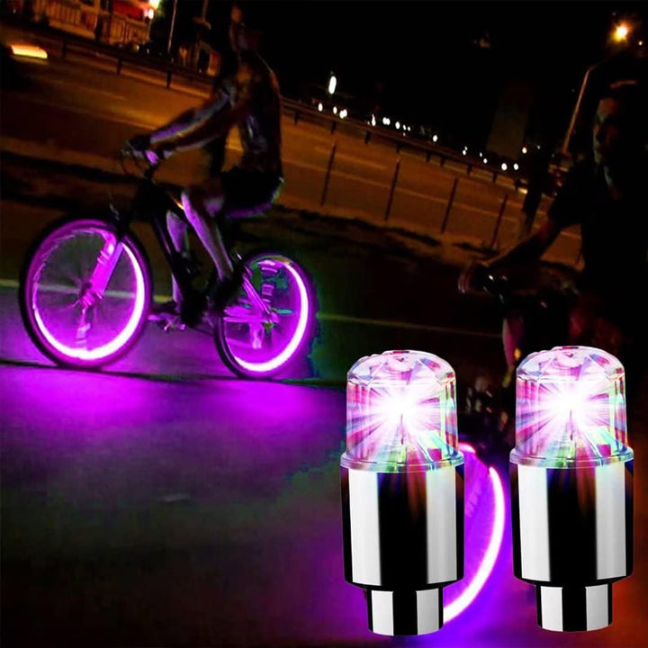 "LED däckljus för motorcykel, mångfärgat, med dubbelsensor, enkel installation, PVC hölje, natt synlighet."