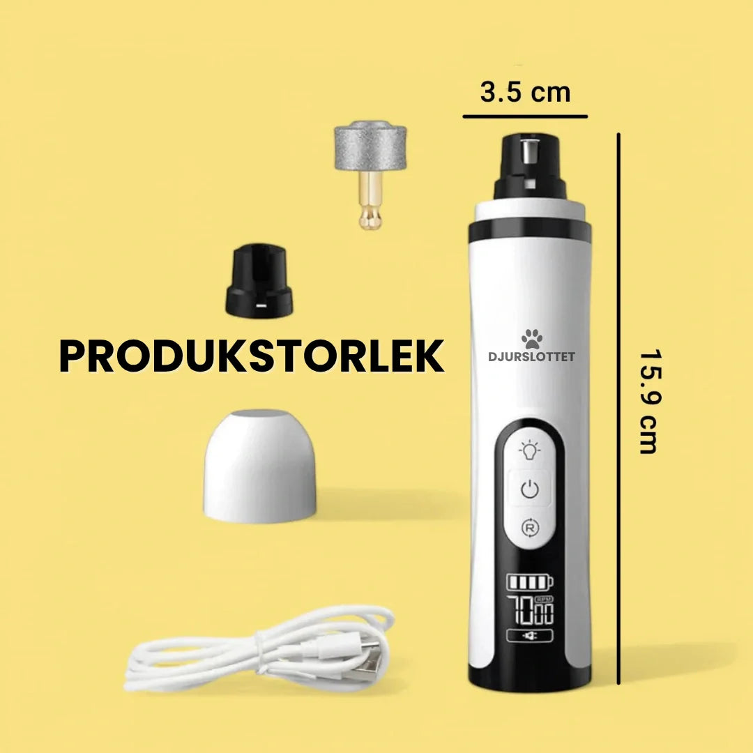 Kloslip med integrerad LED-belysning för precision vid kloklippning av hundar & katter. Tyst & effektiv.