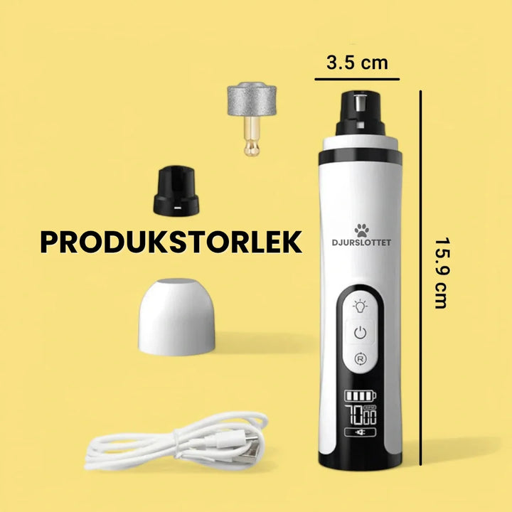 Kloslip med integrerad LED-belysning för precision vid kloklippning av hundar & katter. Tyst & effektiv.