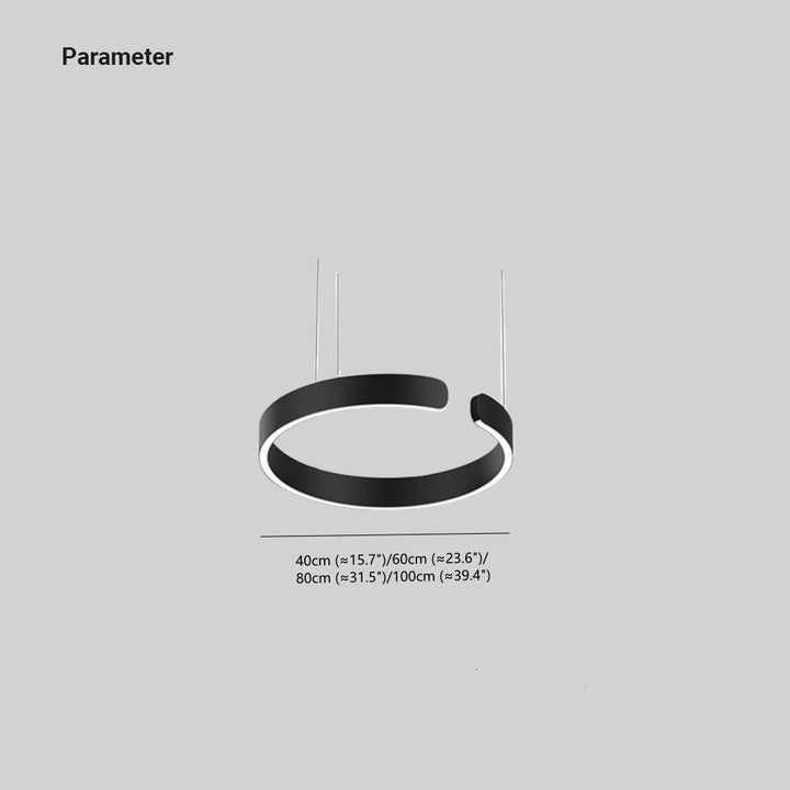 Elegant LED-hänglampa med dubbla ringar, passar som vardagsrumslampa & matsalslampa i vitt.