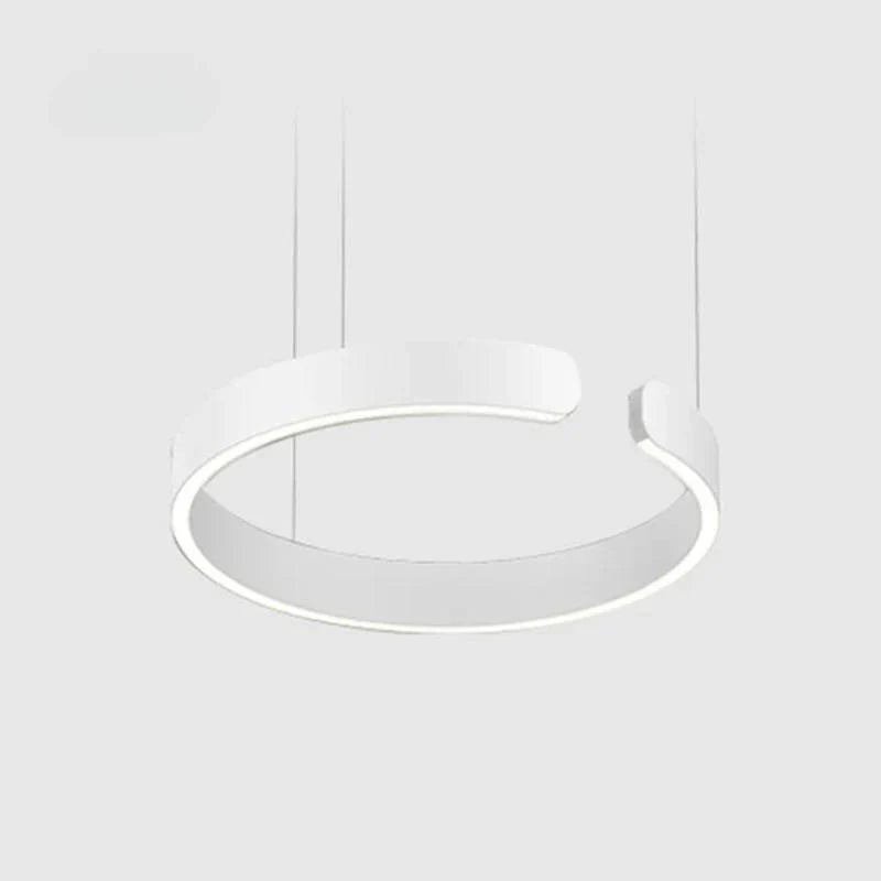 Stilren LED hänglampa med dubbla ringar, perfekt som matsalslampa eller vardagsrumsbelysning.