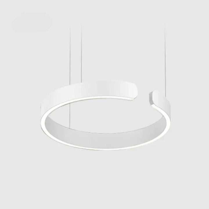 Stilren LED hänglampa med dubbla ringar, perfekt som matsalslampa eller vardagsrumsbelysning.