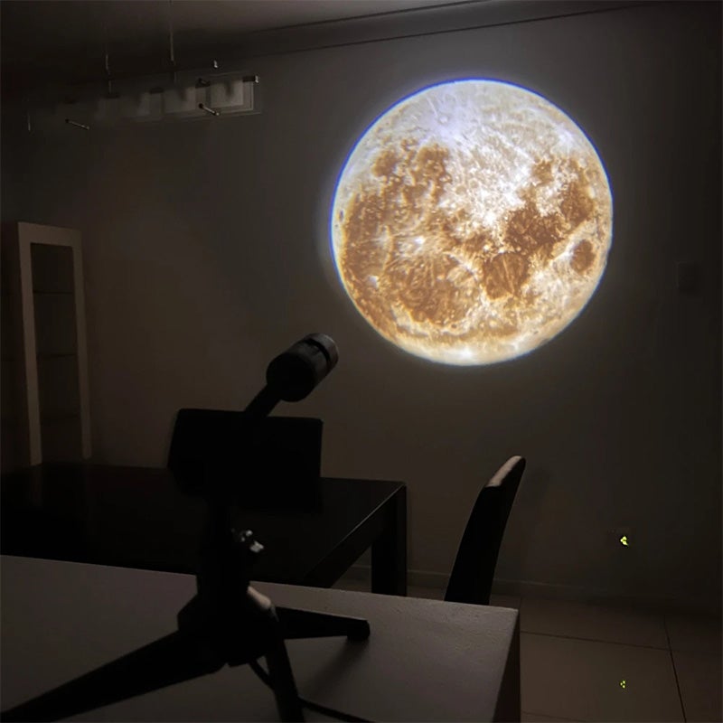 "LED-lampa för barn och vuxna, projektor för måne och jord, bordslampa med flexibel hals och 360° rotation, magisk belysning"