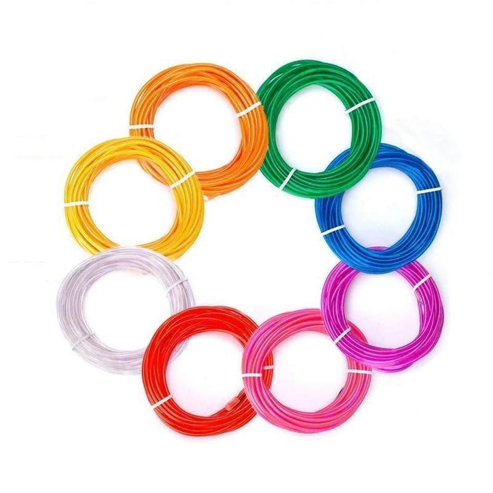 "LED-ljus Stickman Kit för fester, visar lysande linjer i olika färger på kläder. Perfekt för uppträdanden."